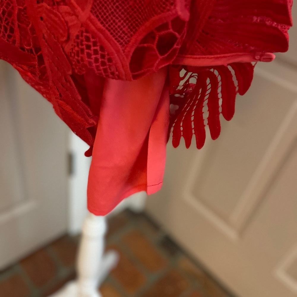 Lovers + Friends red lace sleeveless back zip scoop neck mini dress Size S. - Picture 7 of 10